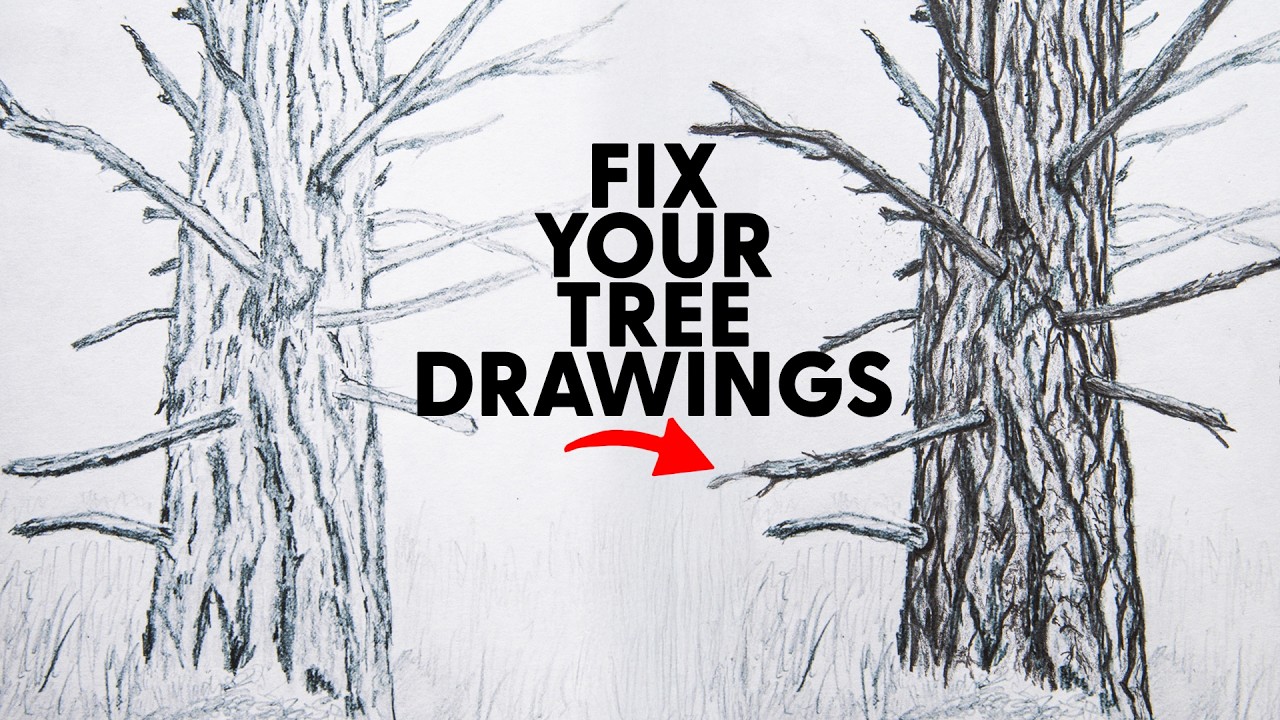 How to Draw Realistic Tree Bark with Pencil. Subscriber Drawing Critique