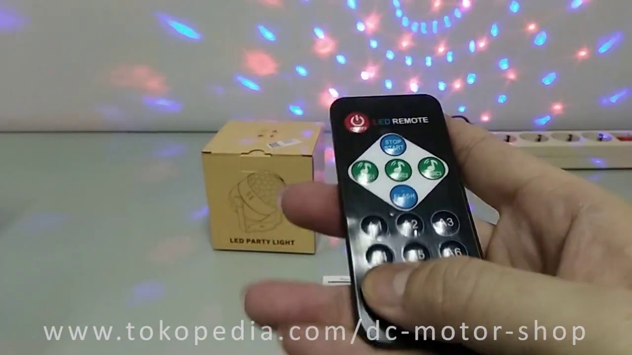 Review Lampu Panggung/ LED Disco Rotating Crystal Magic Ball + Remote Control