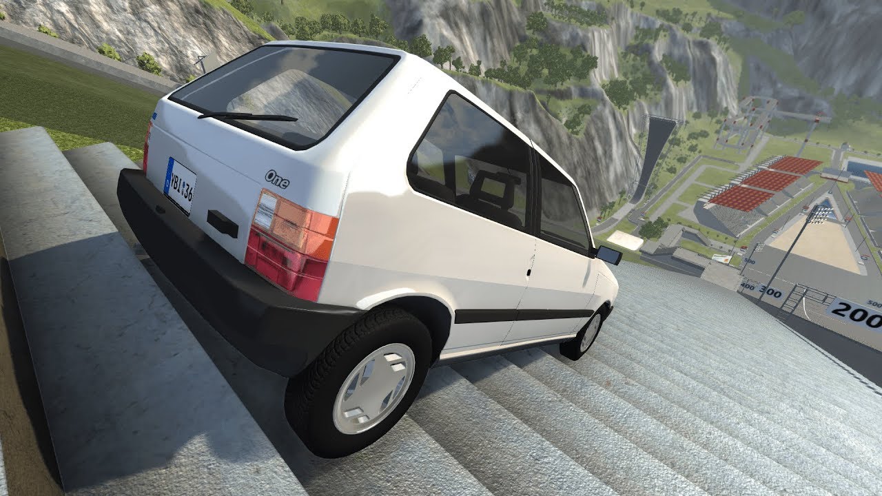 FIAT UNO DESCENDO A ESCADARIA! BeamNG.Drive