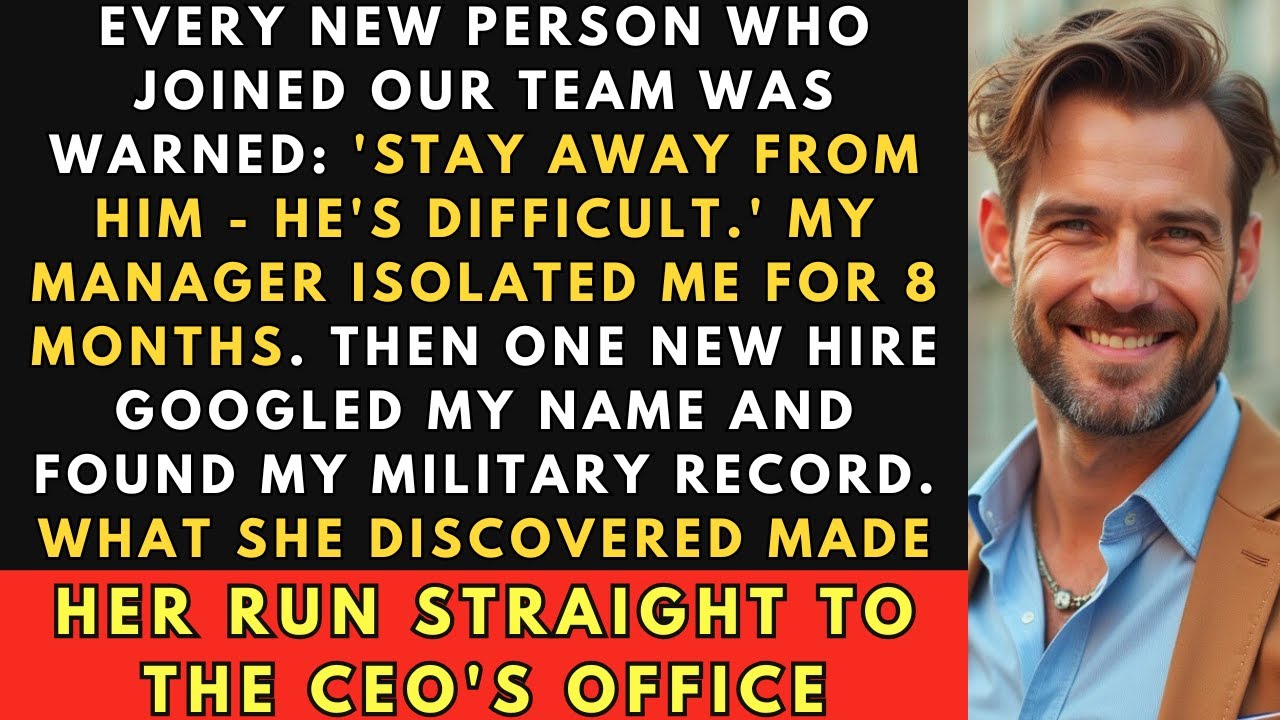 My Manager Told New Hires I Was 'Difficult To Work With' - Until They Found My Military Record