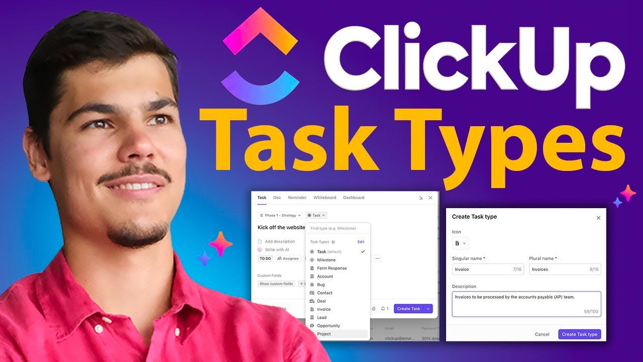 ClickUp Tasks Types | Turn your Tasks into anything You want to Track
