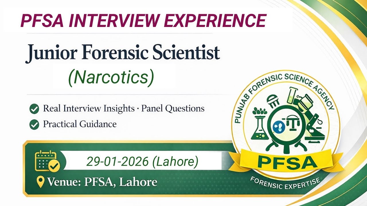 PFSA Junior Forensic Scientist (Narcotics) Interview Experience |29-01-2026|Interview Questions