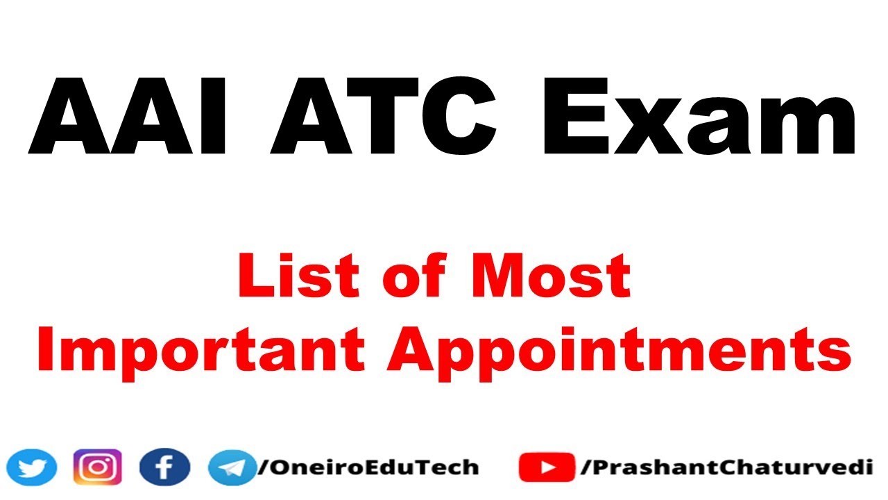 MOST IMPORTANT APPOINTMENTS: AAI ATC Current Affairs 2021 || AAI ATC GK Revision || ATC Exam 2021 ||