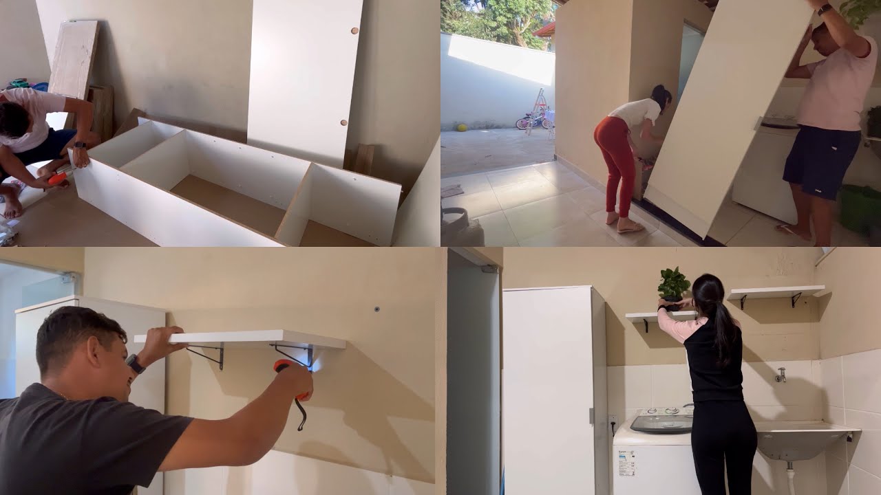 Meu novo armário chegou + mudanças na lavandaria |  Ficou tão lindo e organizado, nem acredito 😍
