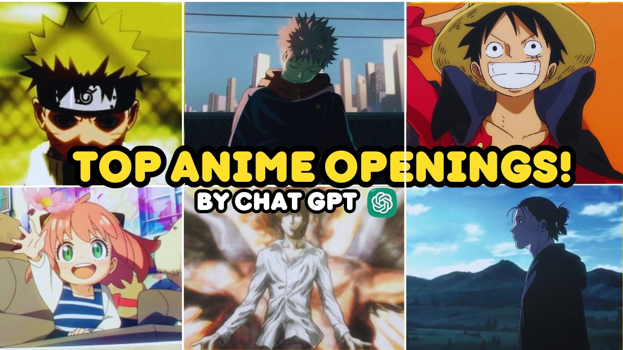 AS 100 MELHORES ABERTURAS DE ANIMES DE TODOS OS TEMPOS 😱🔥(RANKING CHAT GPT)