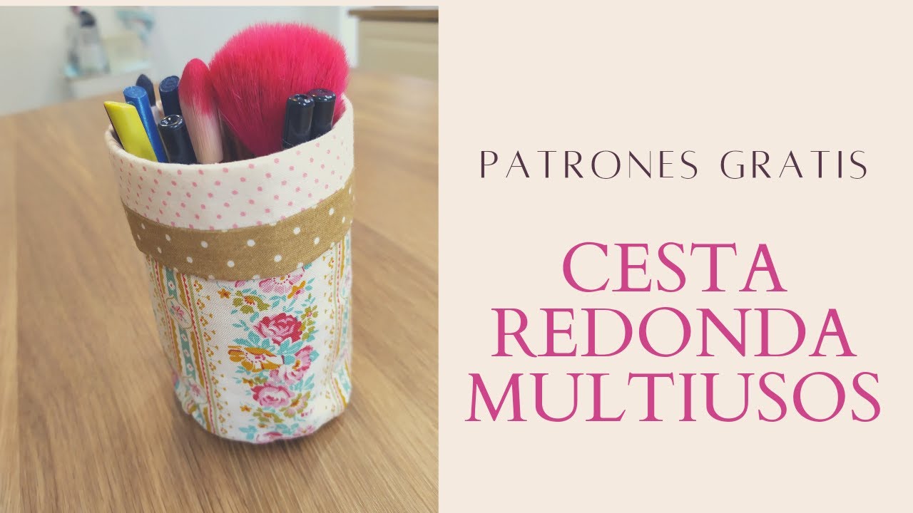 Cesta de tela redonda multiusos PATRONES GRATIS *.