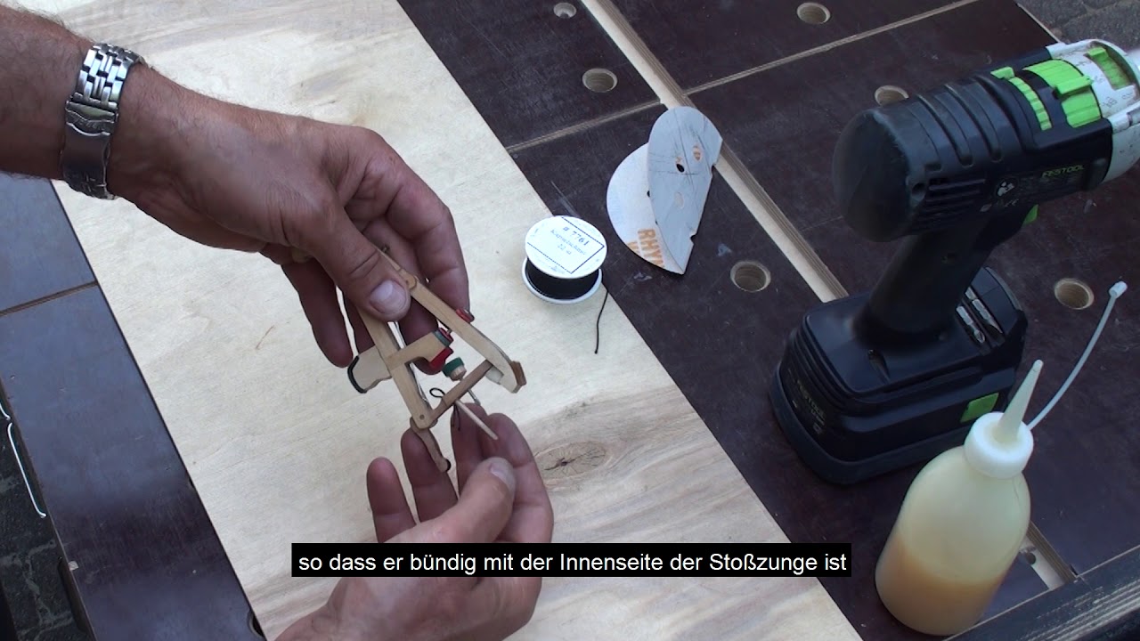 Schwander-Flügel-Mechanik - Hebeglied Reparatur (gerissene Schnur ersetzen)