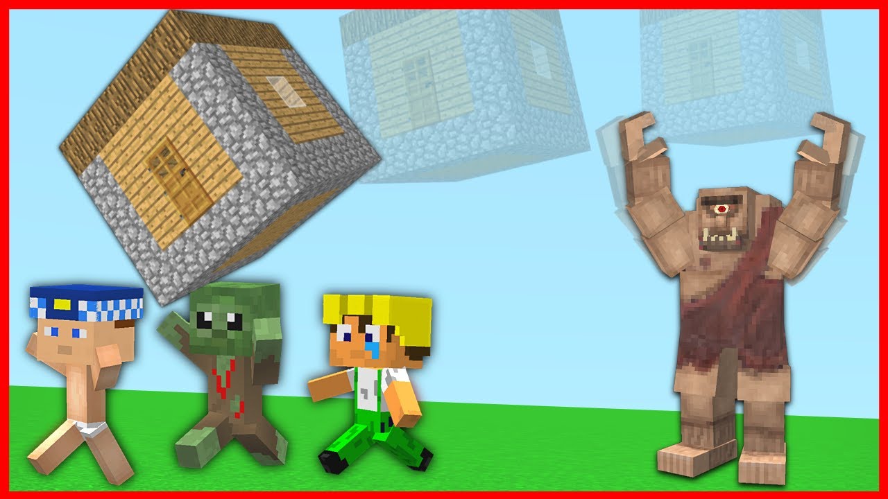 KORKUNÇ TEPEGÖZ ÇOCUKLARIN ÜSTÜNE EV ATIYOR! 😱 - Minecraft