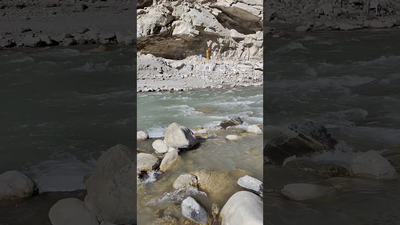 Satluj river is going to meet with Spiti river soon at Khab Sangam in Spiti Valley 🏞️ #Spitivalley