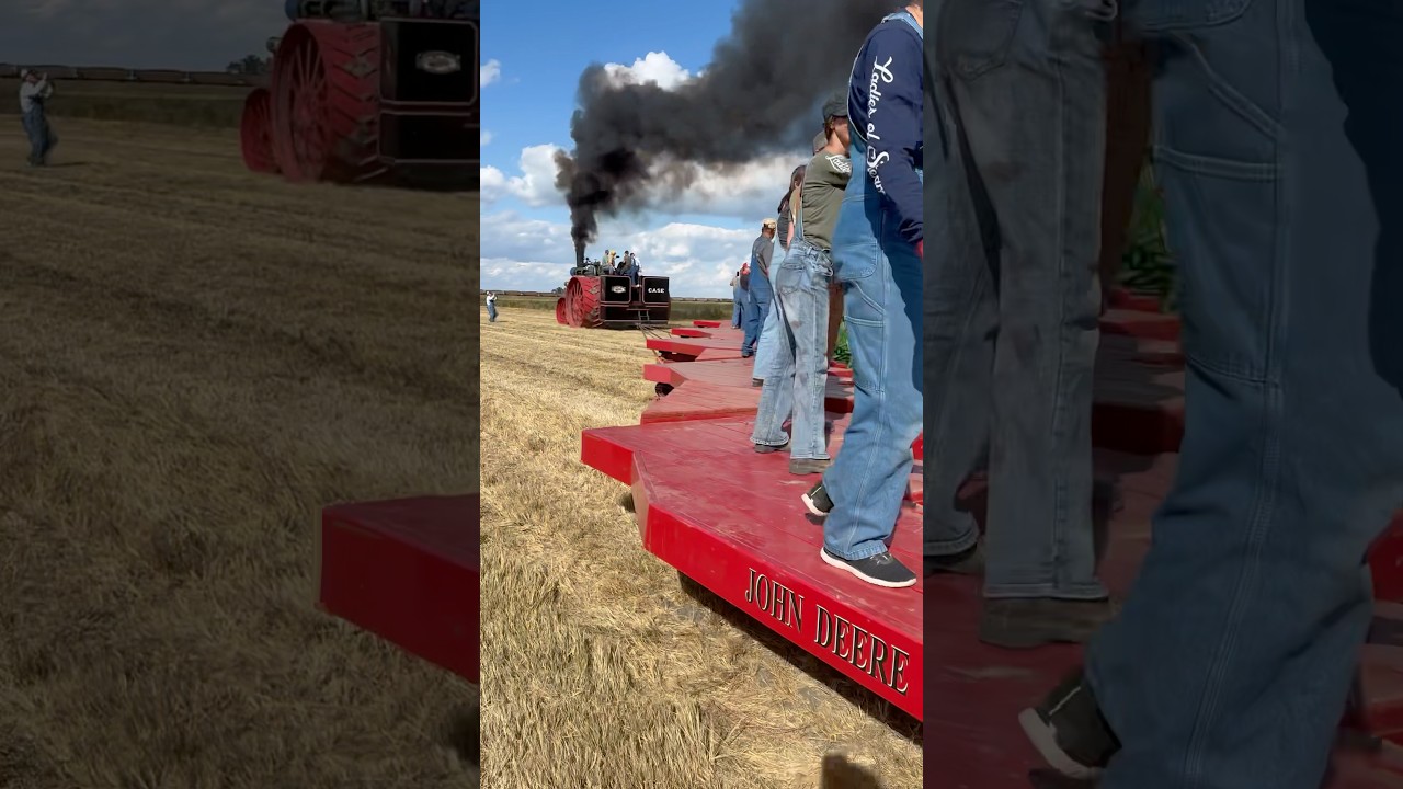 #150Case - Dropping in the 50 Bottom plow #case #steamengine #plowing #johndeere