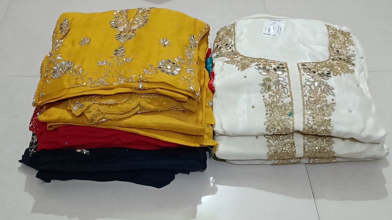 हैवी चुन्नी के साथ करवा चौथके सूट ♥️ 9518642914 ♥️