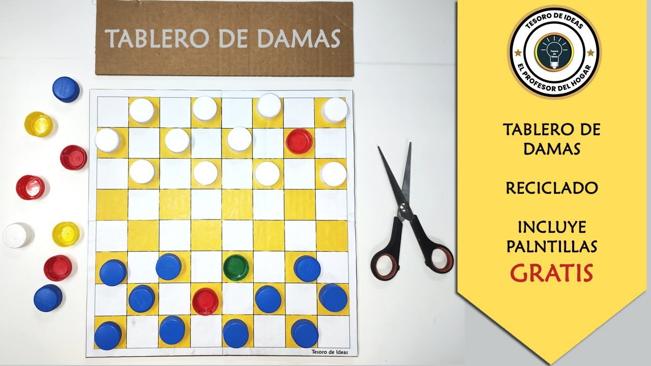 Cómo Hacer un Juego de Damas de cartón y tapitas recicladas