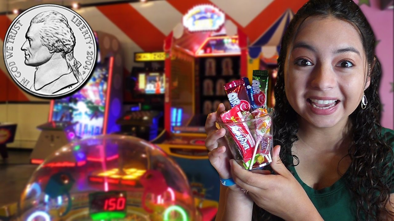 A hand full of nickels = tons of fun at Nickel Mania Arcade!!