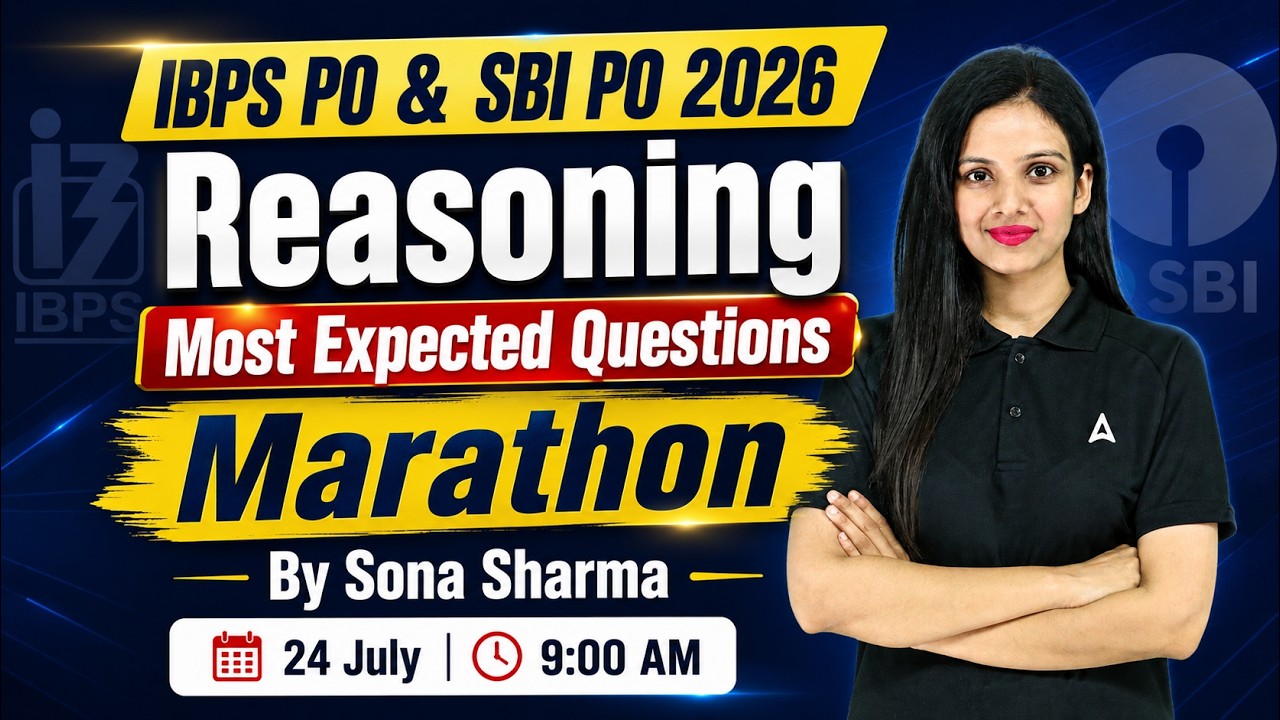 IBPS PO & SBI PO Reasoning 2026 | Reasoning Most Expected Questions Marathon | By Sona Sharma
