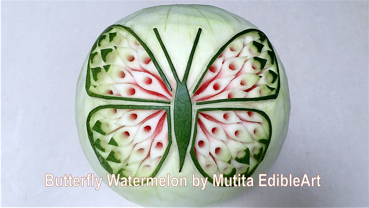 Butterfly Watermelon Design | Intermediate Lesson 36 | Mutita Edible Art Of Fruit Vegetable Carving