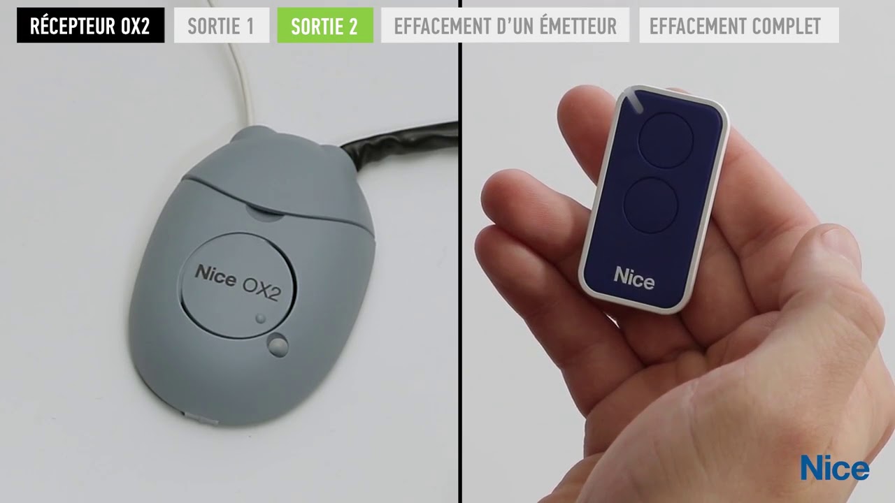 Programmation récepteur 0X2  -  NICE