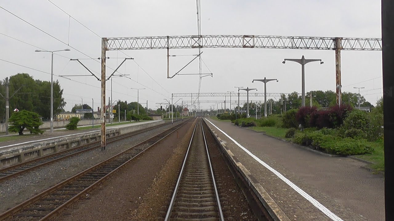 Odcinek Poznań Główny - Rzepin z tyłu pociągu EIC 54 (dawny BGE)