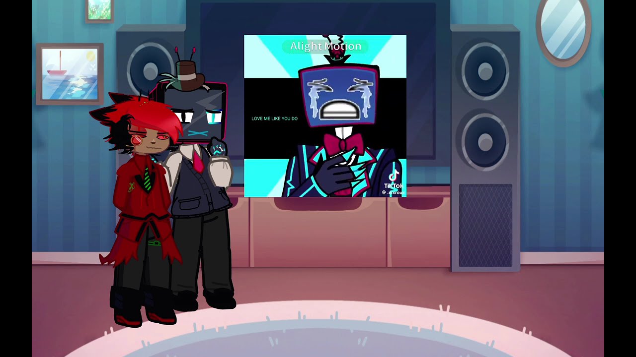 Past Alastor and Vox react to the Vees, Radiosilence, Staticmoth and Radioapple [ wip]! 