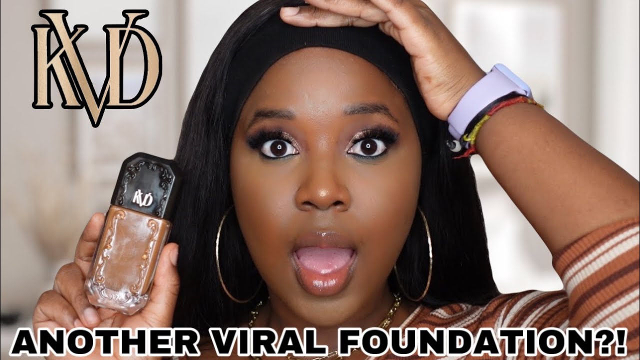 NEW KVD GOOD APPLE SERUM FOUNDATION REVIEW AND SWATCHES ON DARK SKIN | TAN 76