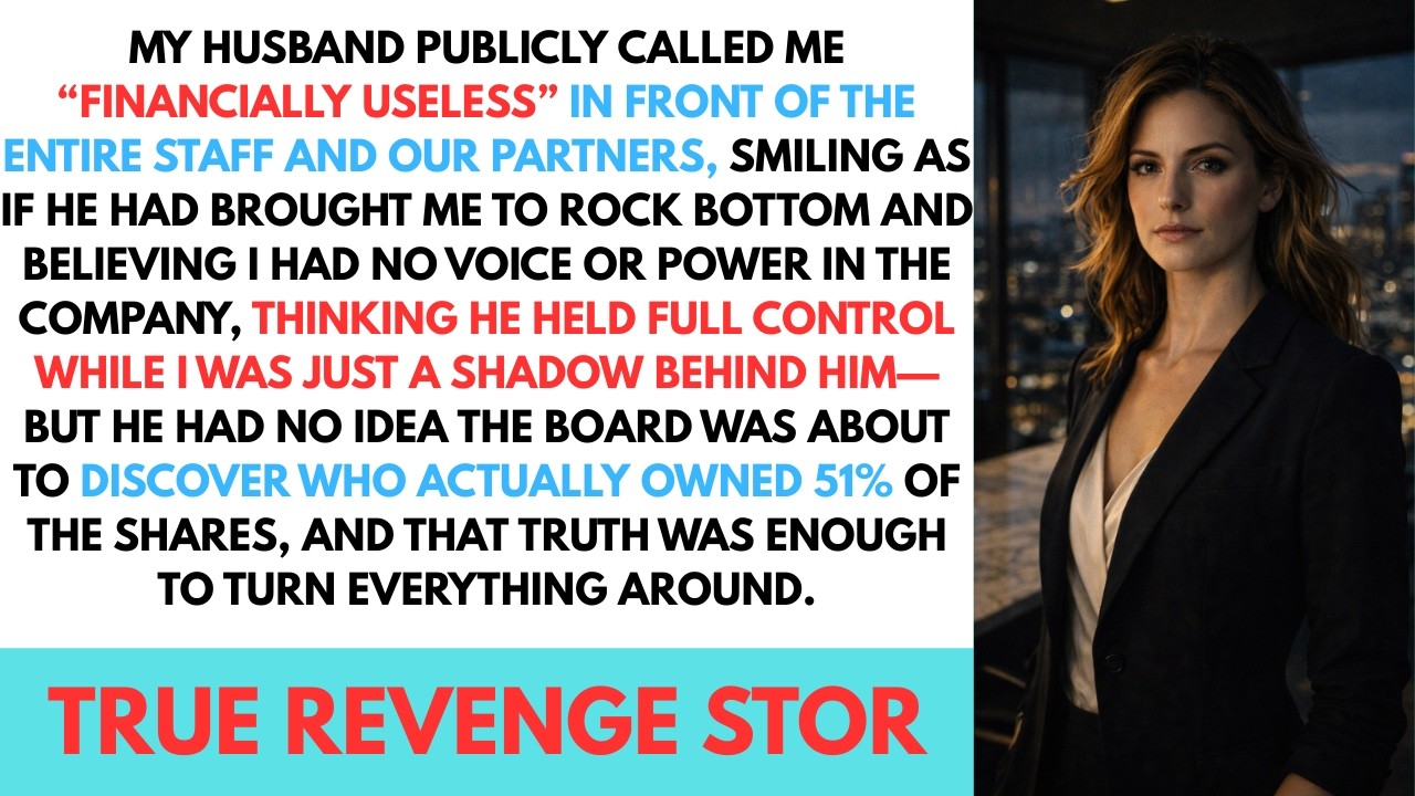 My Husband Publicly Called Me “Financially Useless” — Until The Board Found Out Who Owned 51%