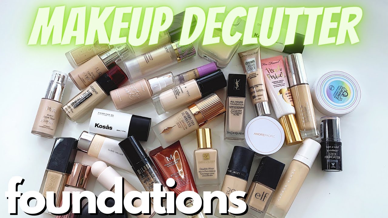 MAKEUP DECLUTTER | Decluttering my foundations! | emilysmakeupbag