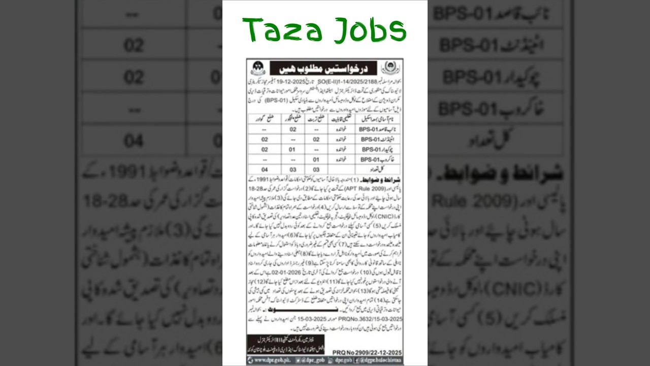 Government Jobs 2026 in Pakistan How To Apply For Middle Pass Students