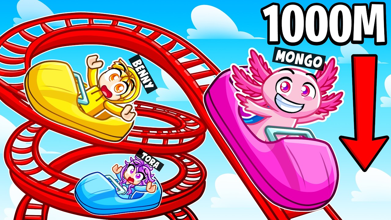 I Became A AXOLOTL And Built The HIGHEST ROLLER COASTER EVER…!
