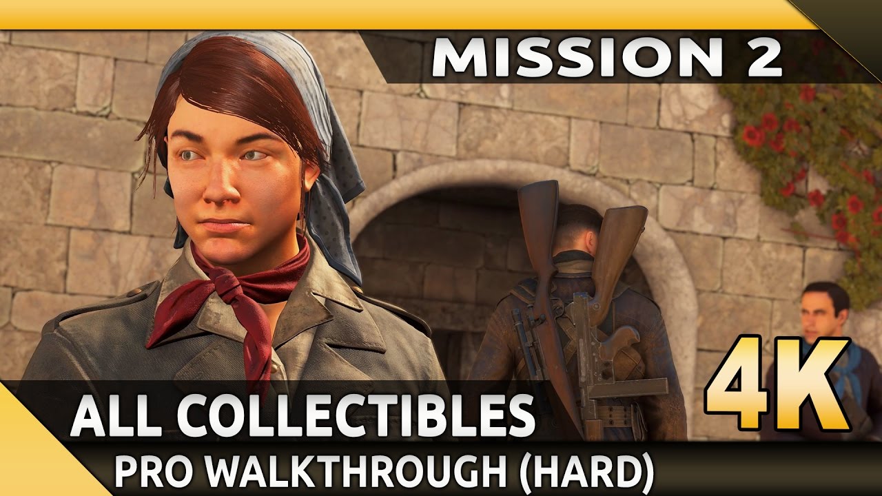 Sniper Elite 4  (PC) - 4K - Mission 2 Bitanti Village -  All Collectibles/Optional Objectives