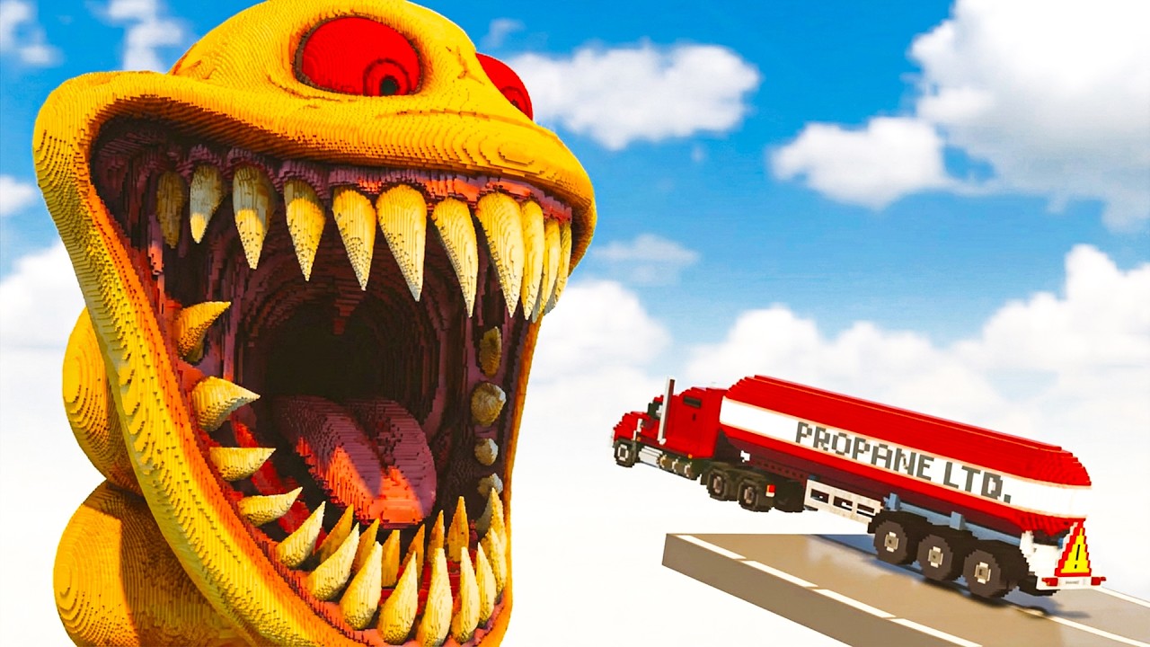 Cars vs Hungry Worm | Teardown