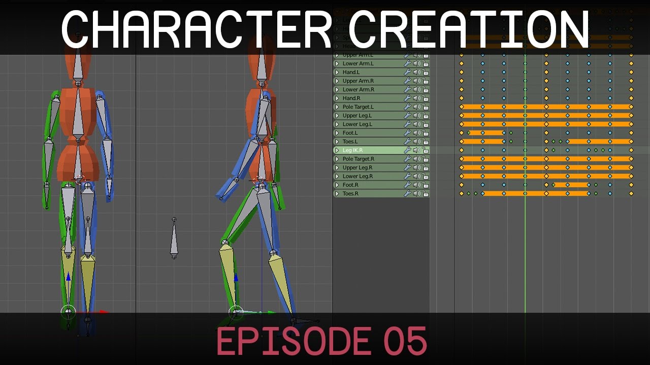 Blender Character Creation (E05: Walk animation)