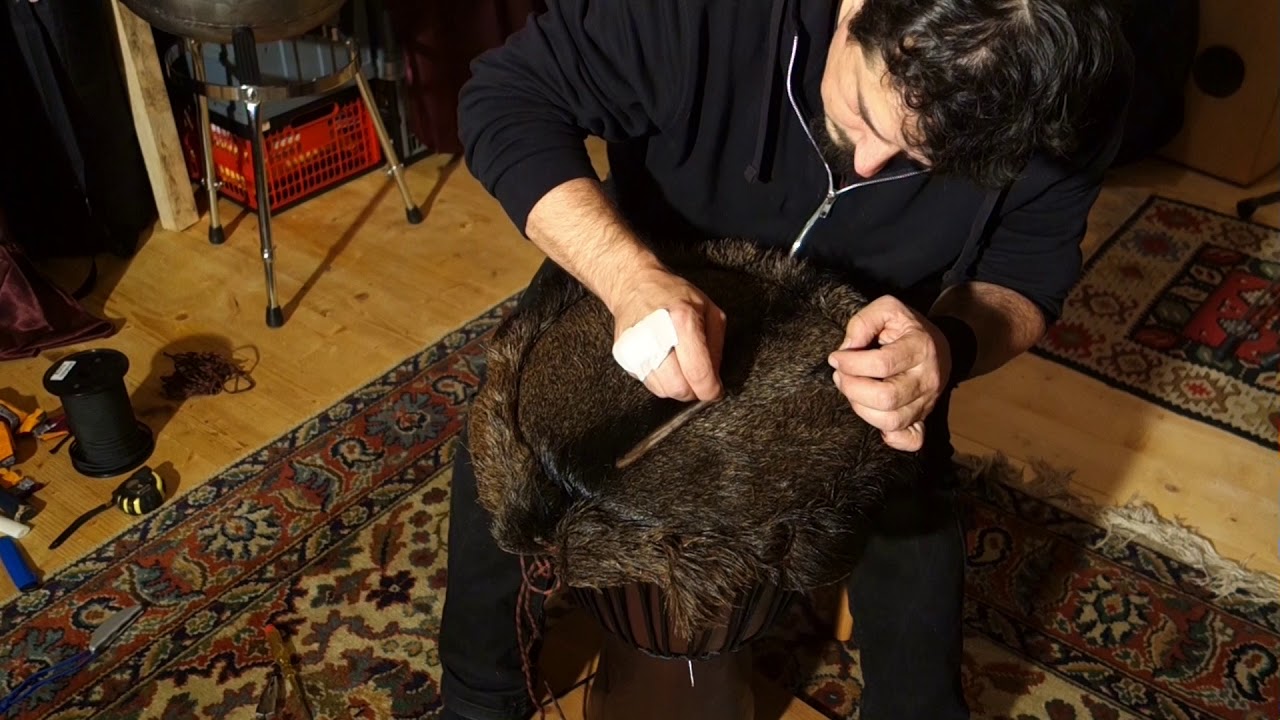 Djembe Reparatur im Zeitraffer