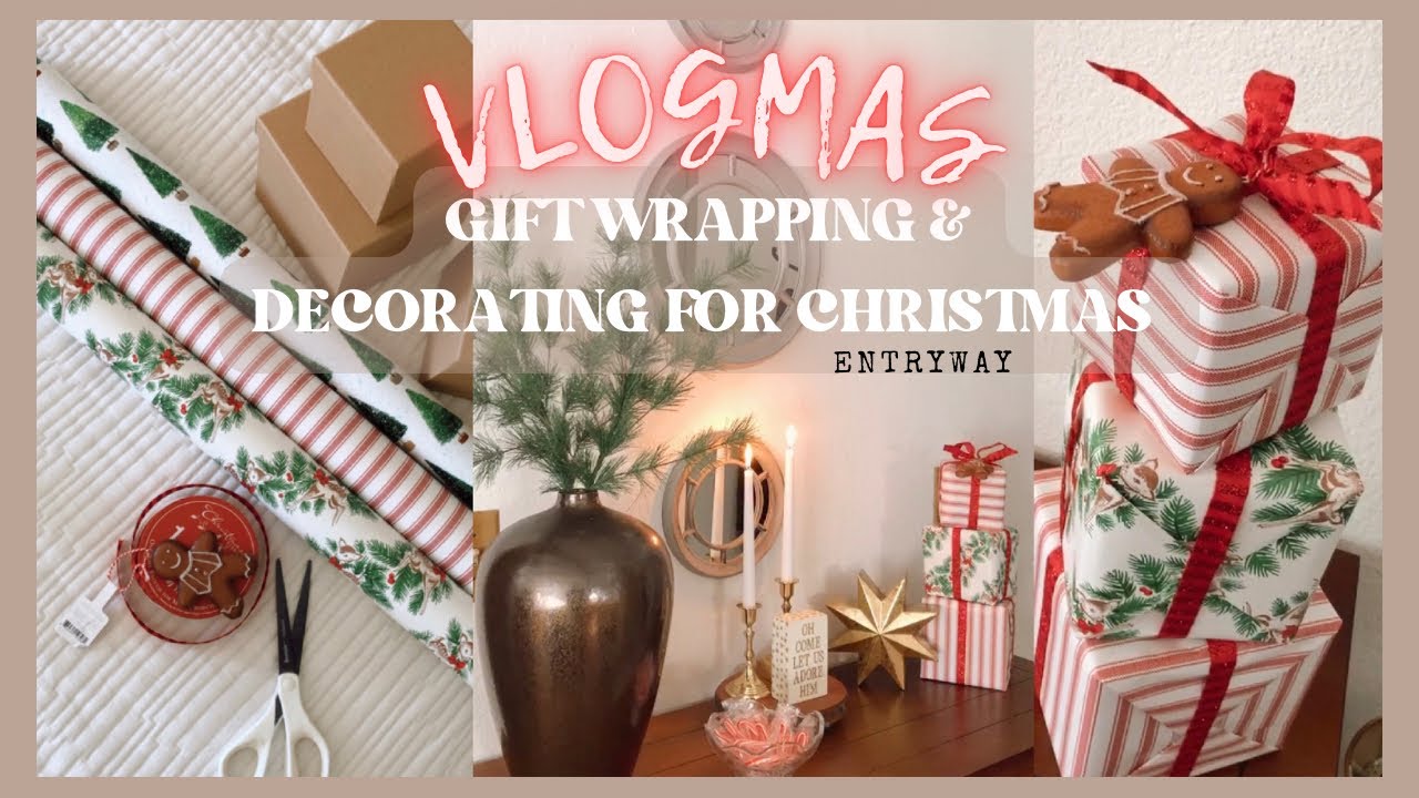 CHRISTMAS GIFT WRAPPING, CHRISTMAS ENTRWAY DECORATE WITH ME 2022 VLOGMAS #vlogmas2022 #christmas2022