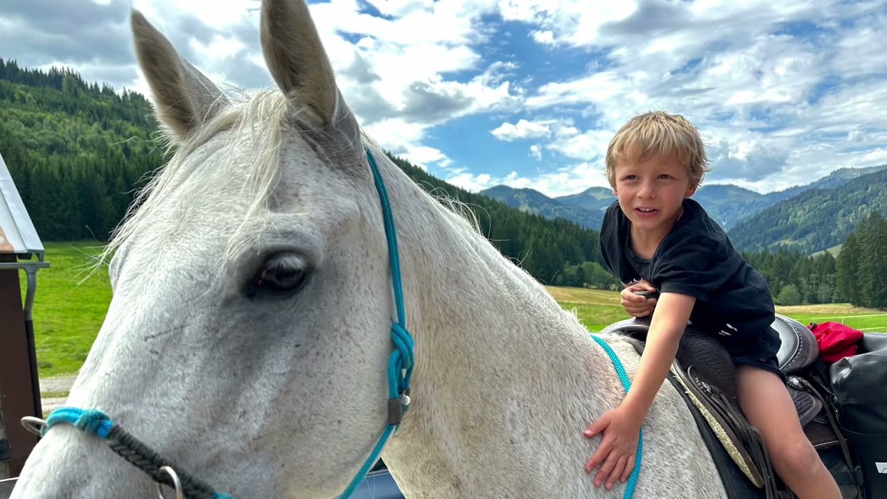 Wanderreitkurs, Alpenritt, Berge mit Pferd, Ausritt, Allgäu,