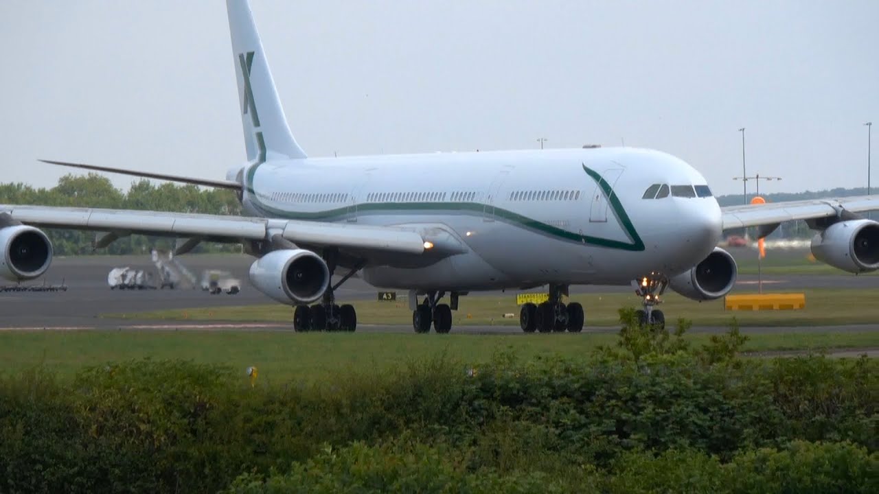 A340-300 USES THE FULL RUNWAY ON DEPARTURE | Newcastle Airport Planespotting 4K