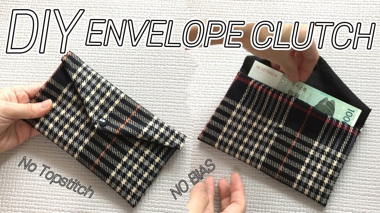 EASY DIY Simple Envelope Clutch Bag In 4 minutes / How To Make A Wallet / Purse / Very Easy Sewing