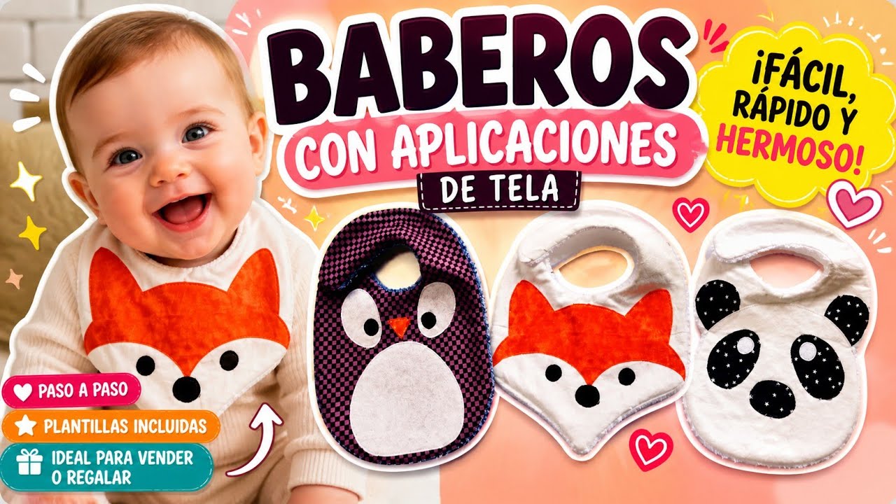 Baberos con aplicaciones de tela