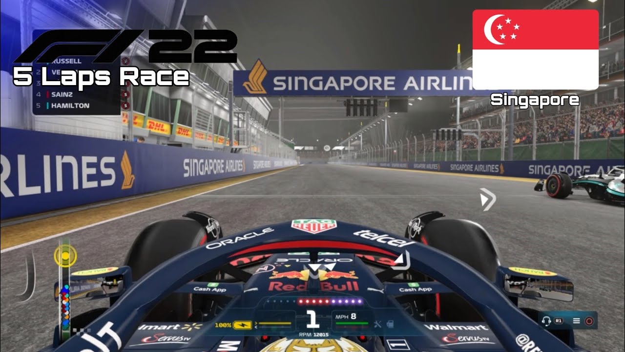 F1 2022 GAME | 5 Laps Race Singapore - Max Verstappen | PS4 Gameplay