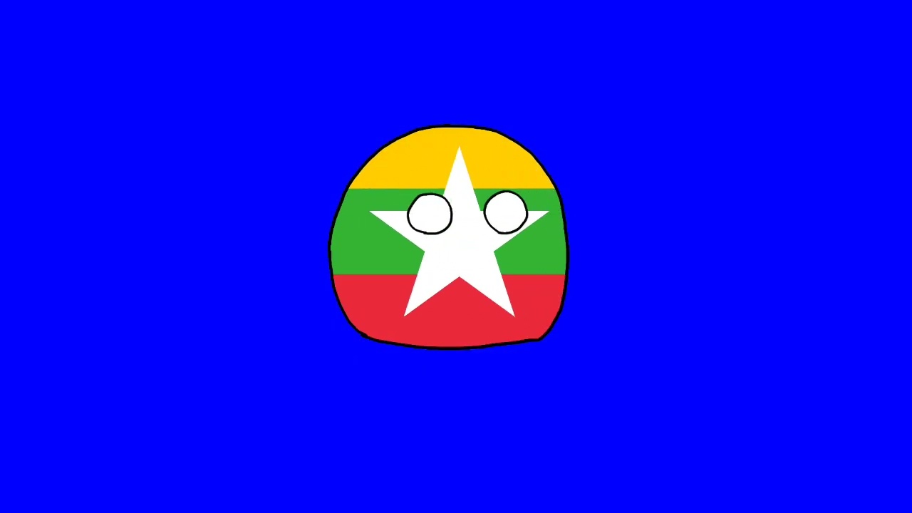 Spinning Myanmar ball Blue Screen