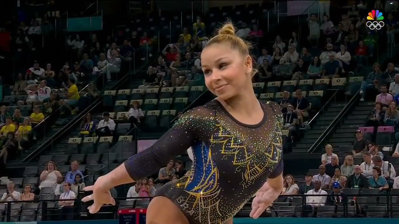 (NBC) Rebeca Andrade and Flavia Saraiva QF 2024 Olympics