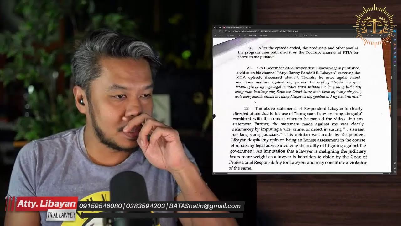 UPDATE SA LIBEL CASE NI ATTY. GARRETH TUNGOL KAY ATTY. LIBAYAN