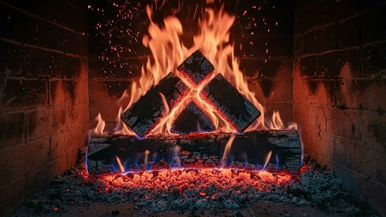 Rainy Fireplace 🌧️🔥 | Cozy Warm Piano Ambient + Fire Sounds (1 Hour)