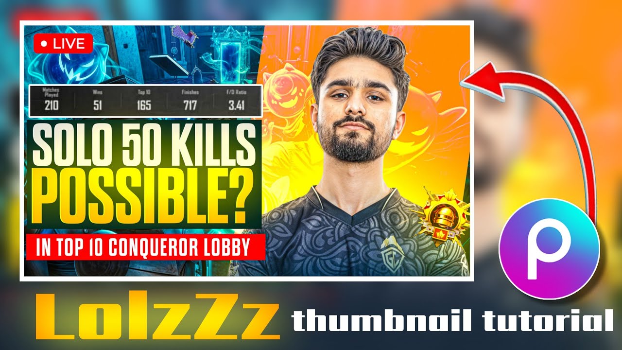 How To Make Gaming Thumbnail Like @LoLzZzGaming 🔥