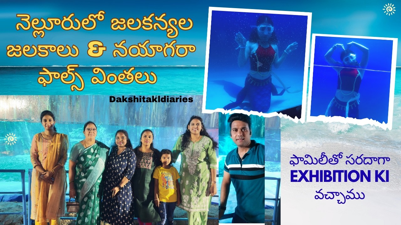 నెల్లూరులో జలకన్యల జలకాలు & నయాగరా ఫాల్స్ వింతలు || ఫామిలీతో సరదాగా exhibition ki  వచ్చాము #nellore