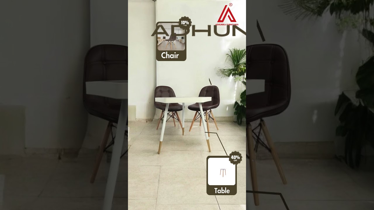 🪑 Mid-Century Modern Chair & Table Set Review | Perfect Café Style Home Office Setup 2025