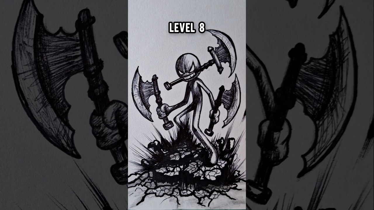 How to draw Stickman in 8 levels #howtodraw #stickman