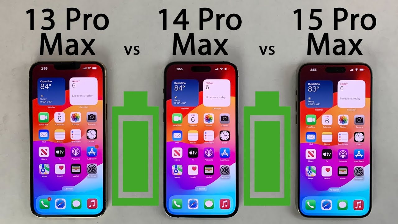Тест на разрядку аккумулятора iPhone 15 Pro Max, 14 Pro Max и 13 Pro Max