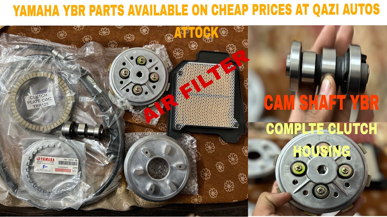 YAMAHA YBR PARTS AVAILABLE ON CHEAP PRICES (CLUTCH AND PRESSURE PLATES,AIR FILTER, CLUTCH HOUSING).
