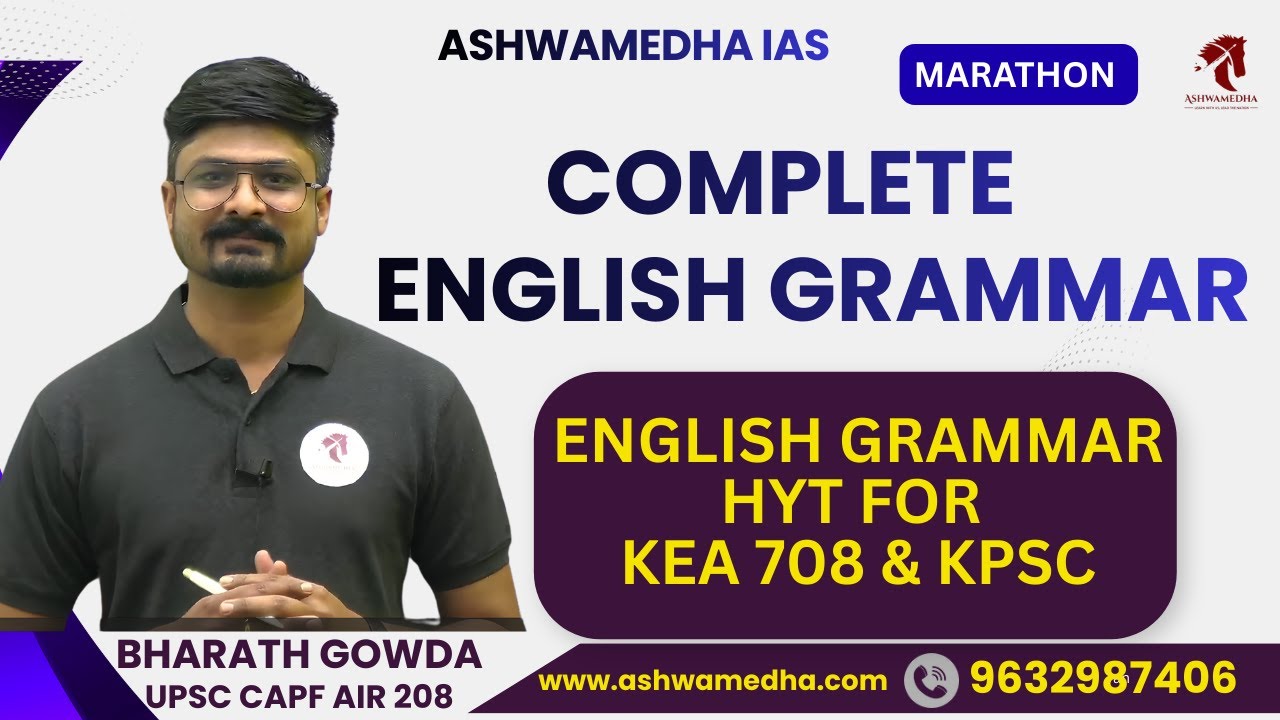 English Grammar MARATHON | KEA 708 Posts & KPSC Exams | Complete Grammar HYT in One Video #english 
