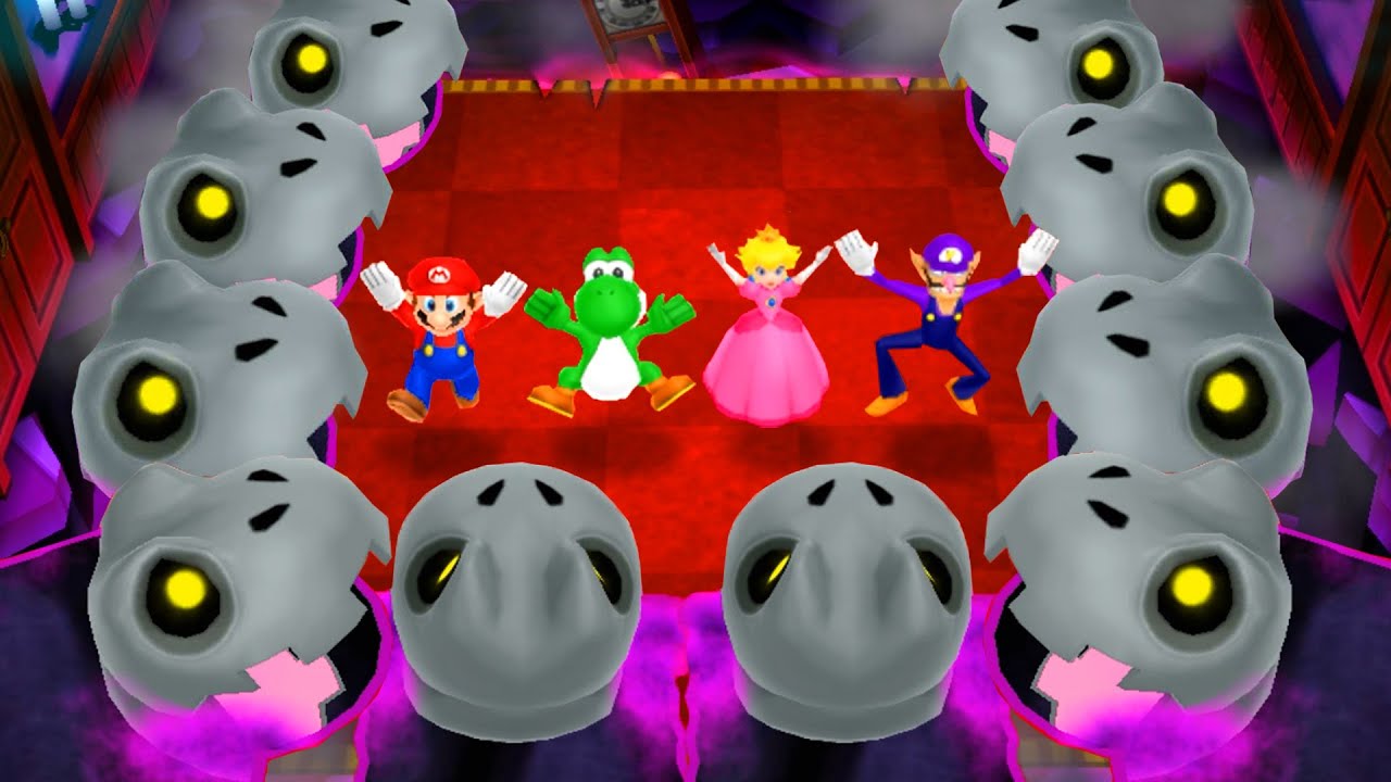 Mario Party Island Tourd Minigames - Mario Vs Yoshi Peach Vs Waluigi (MASTER COM)