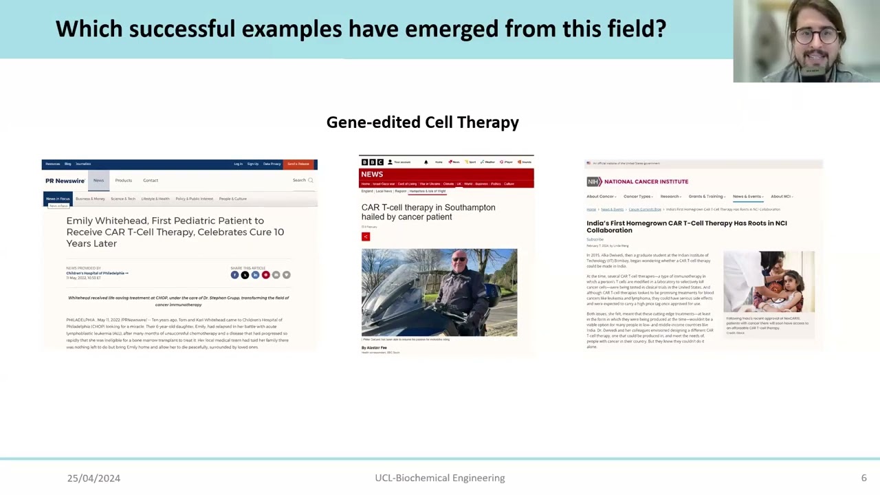 UCL Engineering Virtual Taster Lecture - Stem Cells and Gene Therapies